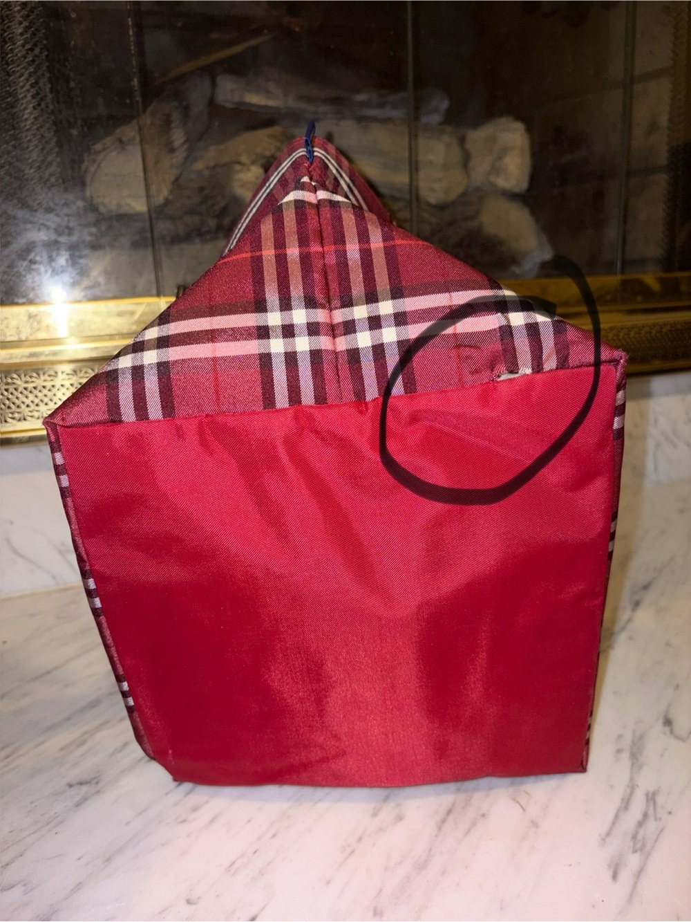 Burberry Blue Label House Tote Red and Brown Plaid with COA & Lg Wallet - Picture 6 of 16